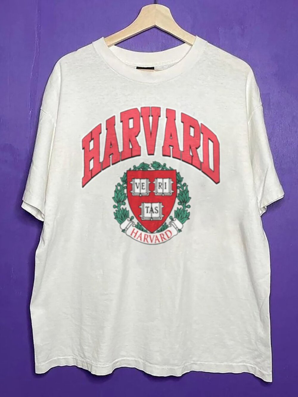 Vintage 1980s SCREEN STAR Harvard University Spell Out Big Logo Shirt